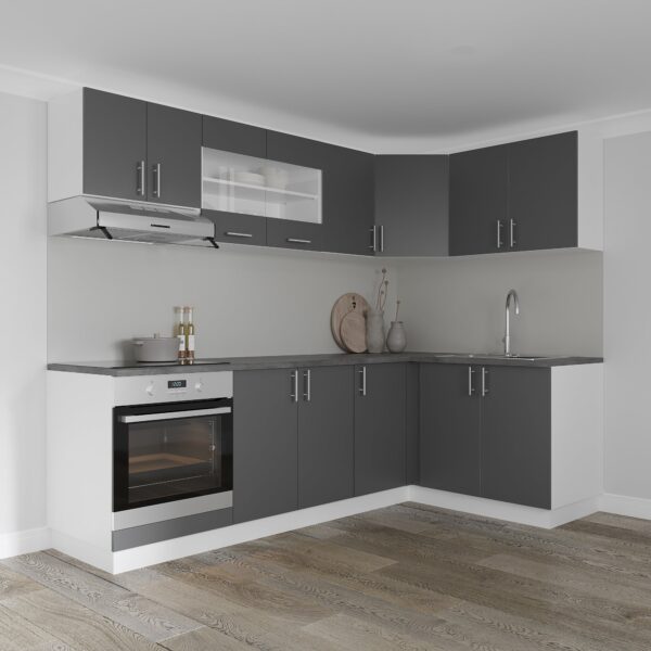 Set Mobila Bucatarie pe Colt Ieftina Karo V34