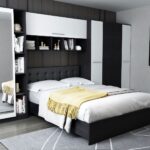 Set Mobila Dormitor Mario 3.85m pat incadrat tapitat wenge