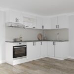 Set Mobila bucatarie pe colt ieftina Alba Karo V34