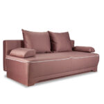 Canapea Extensibila Parma Cu Lada Roz Si Alb